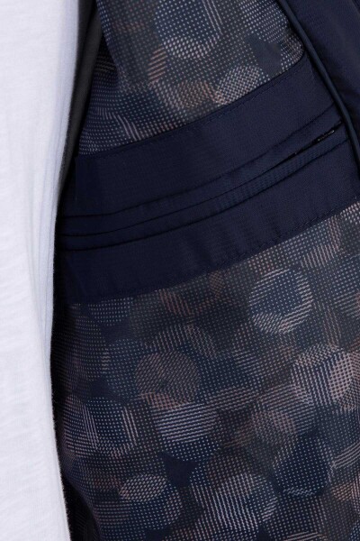 Lacivert Hakim Yaka Spor Mont - 3