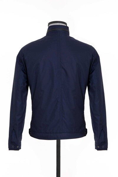 Lacivert Hakim Yaka Spor Mont - 4