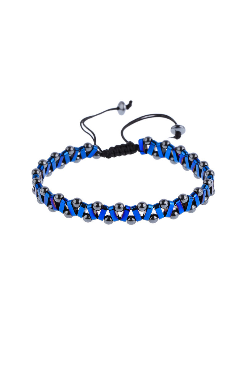 Lacivert Hematit Taşlı Erkek Bileklik - Hatem Saykı