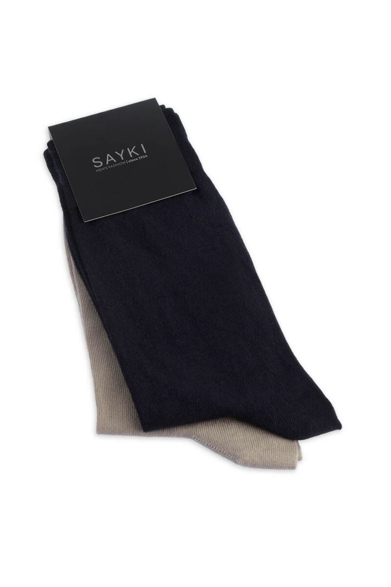Lacivert İkili Bambu Çorap - Hatem Saykı
