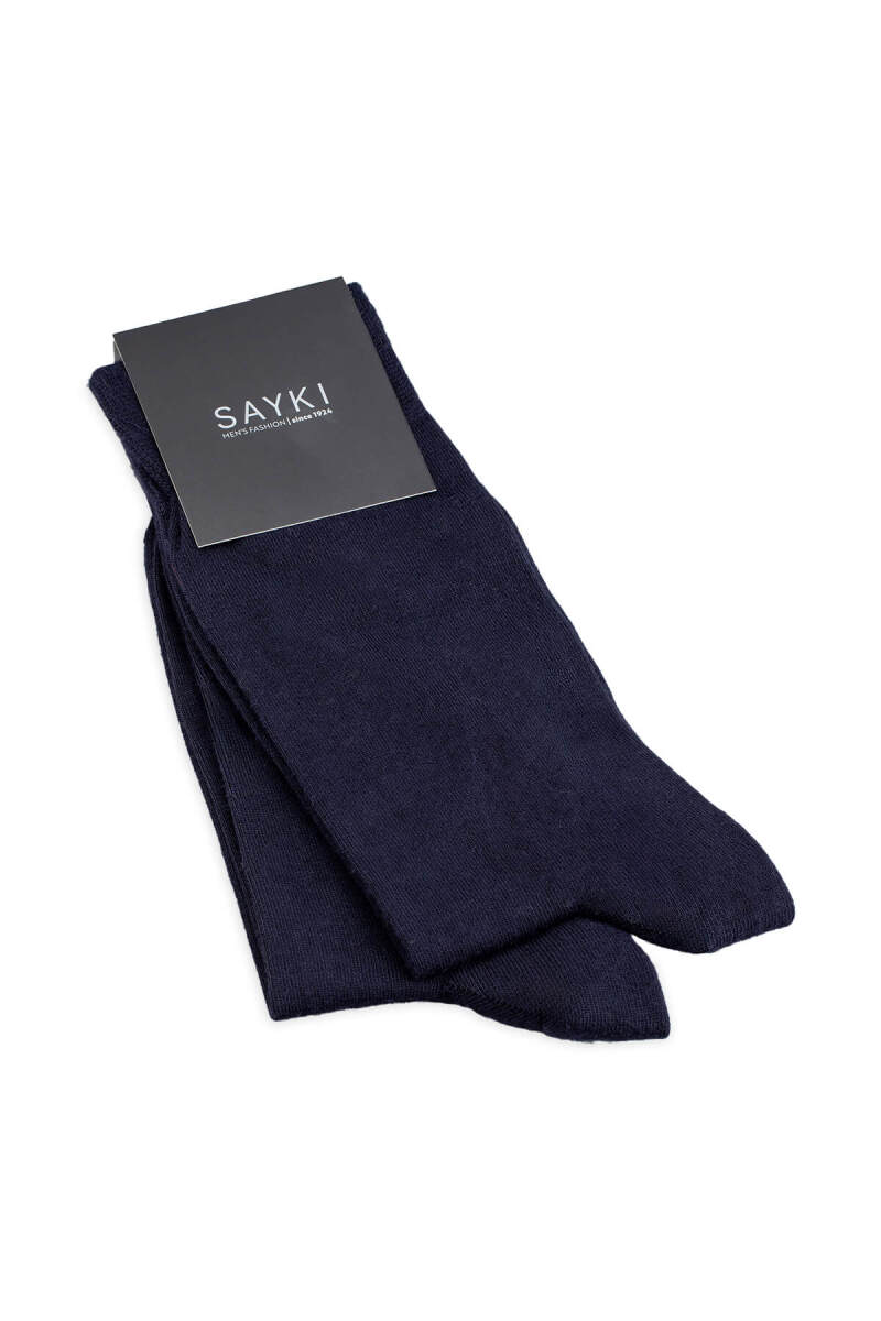 Lacivert İkili Bambu Soket Çorap - Saykı