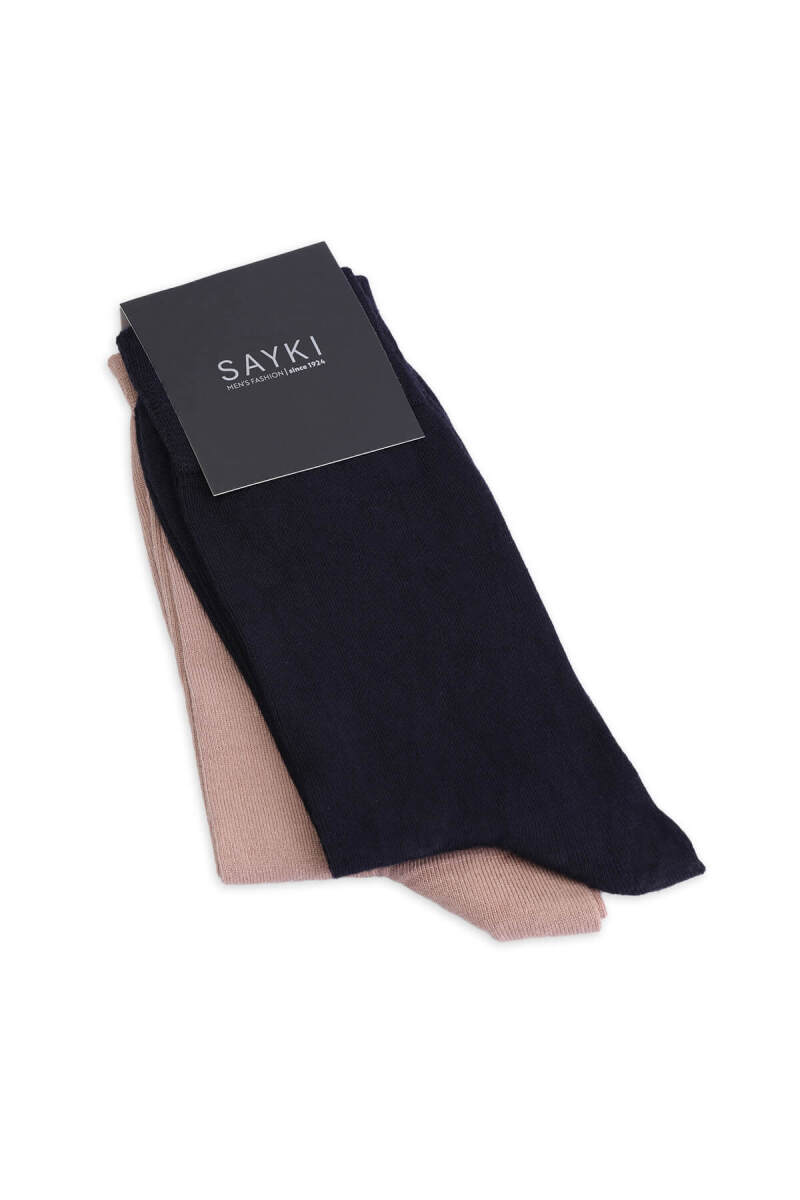 Lacivert İkili Dikişsiz Bambu Çorap - HATEM SAYKI