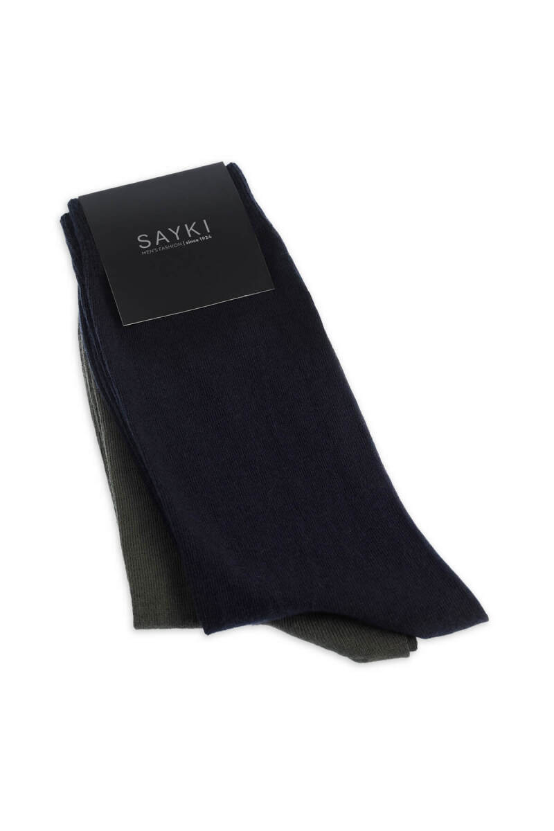 Lacivert İkili Pamuklu Çorap - HATEM SAYKI