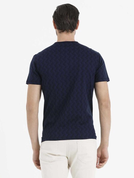 Lacivert Jakarlı Regular T-shirt - 5
