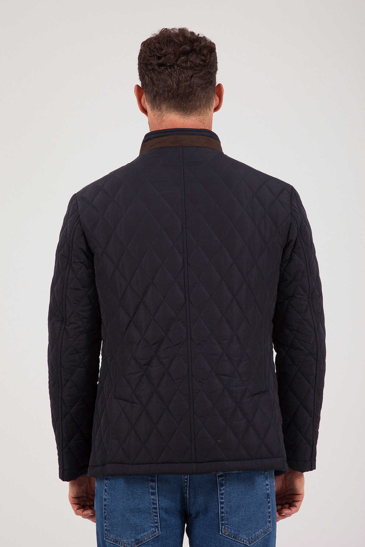 Lacivert Kapitone Mont - 6