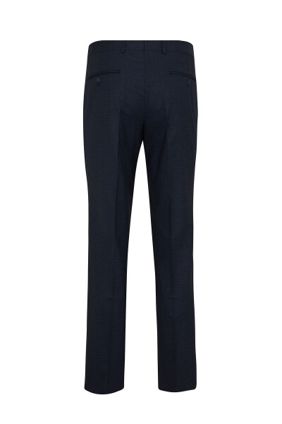 Lacivert Kareli Regular Pantolon - 2