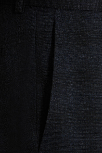 Lacivert Kareli Slim Fit Kumaş Pantolon - 6