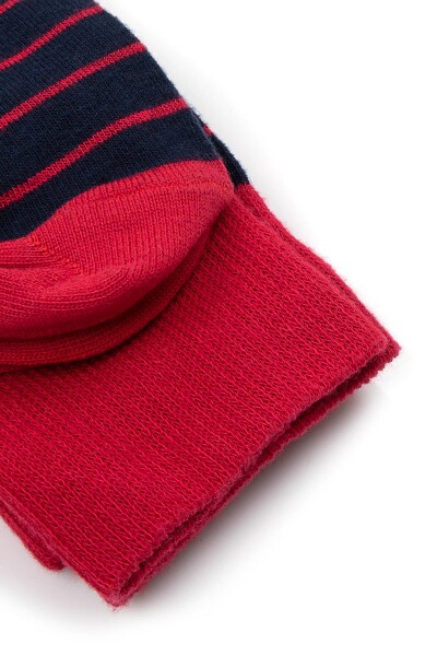 Lacivert Desenli İkili Soket Çorap - 2