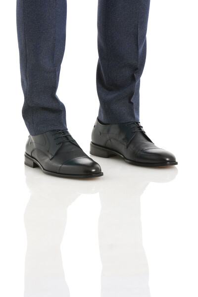 Lacivert Klasik Bağcıklı Deri Ayakkabı - 2