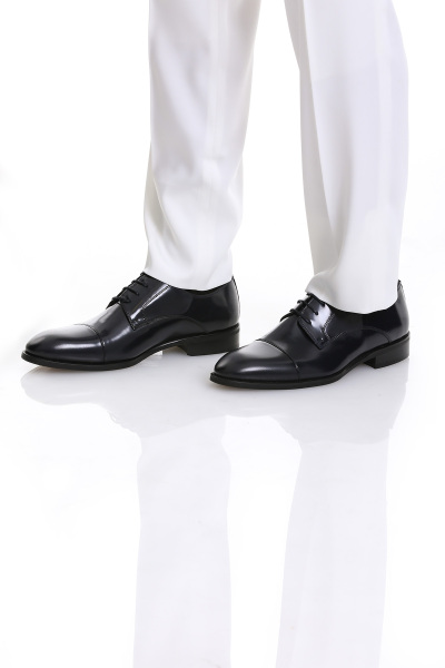 Lacivert Klasik Bağcıklı Deri Ayakkabı - 2