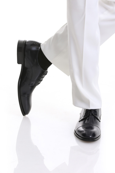 Lacivert Klasik Bağcıklı Deri Ayakkabı - 5