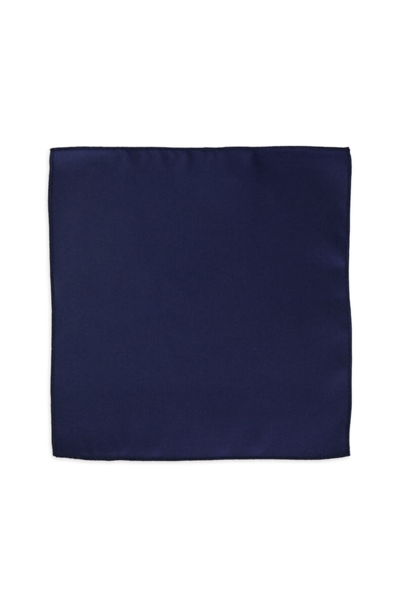 Lacivert Klasik Saten Cep Mendili - HATEM SAYKI