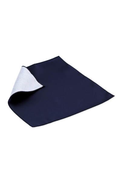 Lacivert Klasik Saten Cep Mendili - 2