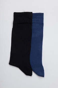Lacivert - Mavi İkili Çorap - Thumbnail