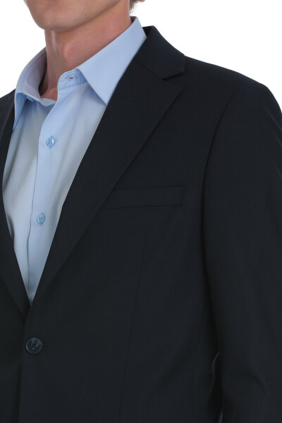 Lacivert Muscle Fit Mono Yaka Klasik Takım Elbise - 7