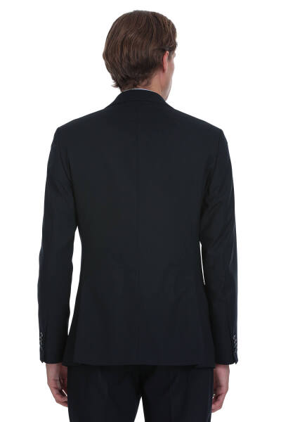 Lacivert Muscle Fit Mono Yaka Klasik Takım Elbise - 9