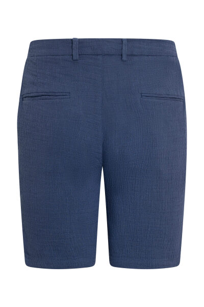 Lacivert Rahat Kesim 100% Pamuk Yandan Cepli Şort - 4