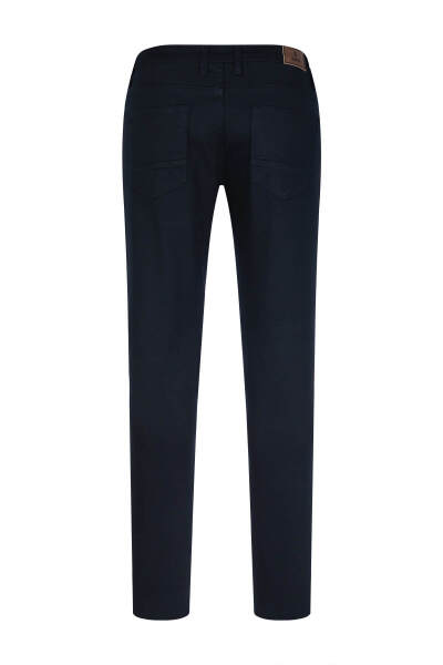 Lacivert Rahat Kesim 5 Cep Kanvas Pantolon - 3