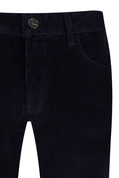 Lacivert Rahat Kesim 5 Cep Pamuklu Casual Kadife Pantolon - 2