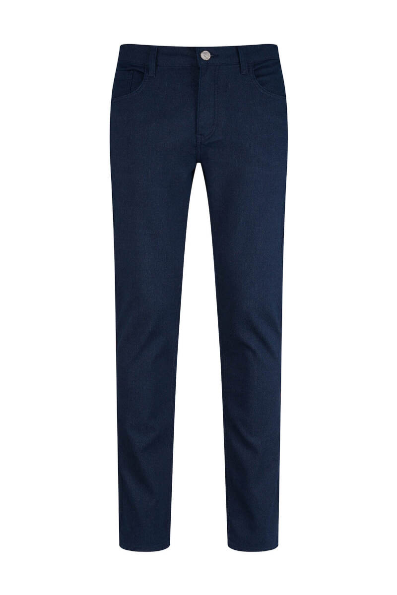 Lacivert Rahat Kesim 5 Cep Pamuklu Kanvas Pantolon - Saykı