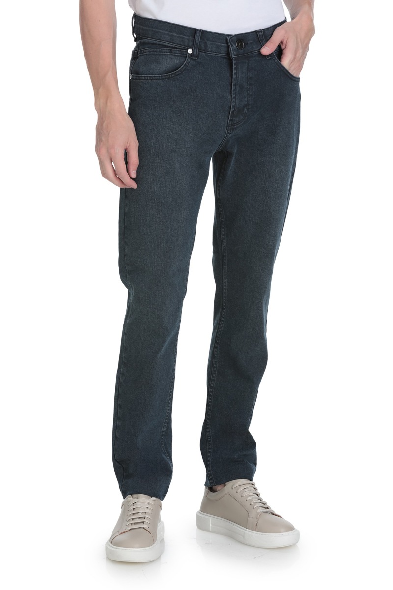 Lacivert Rahat Kesim 5 Cep Pamuklu Kot Pantolon - Saykı