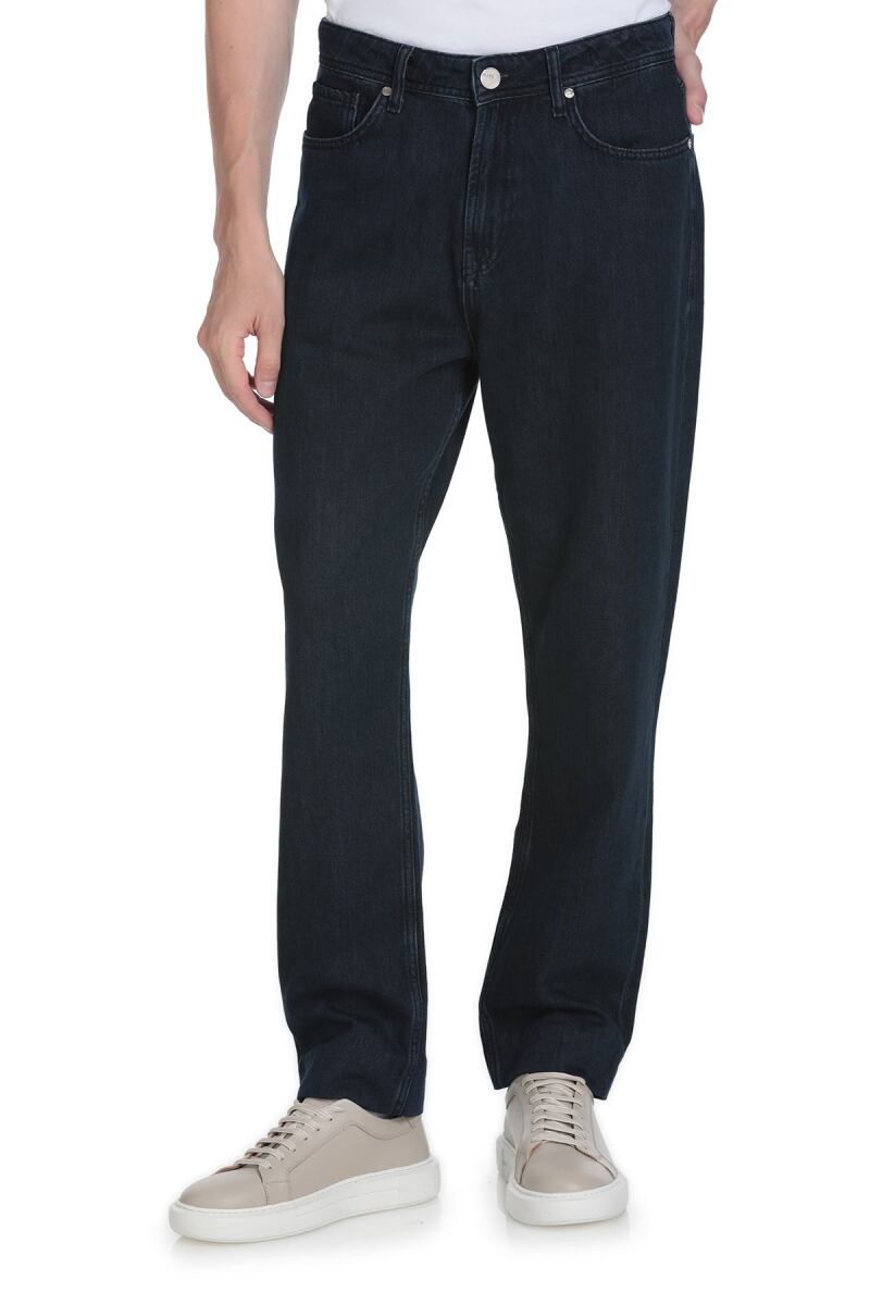 Lacivert Rahat Kesim 5 Cep Pamuklu Kot Pantolon - Saykı