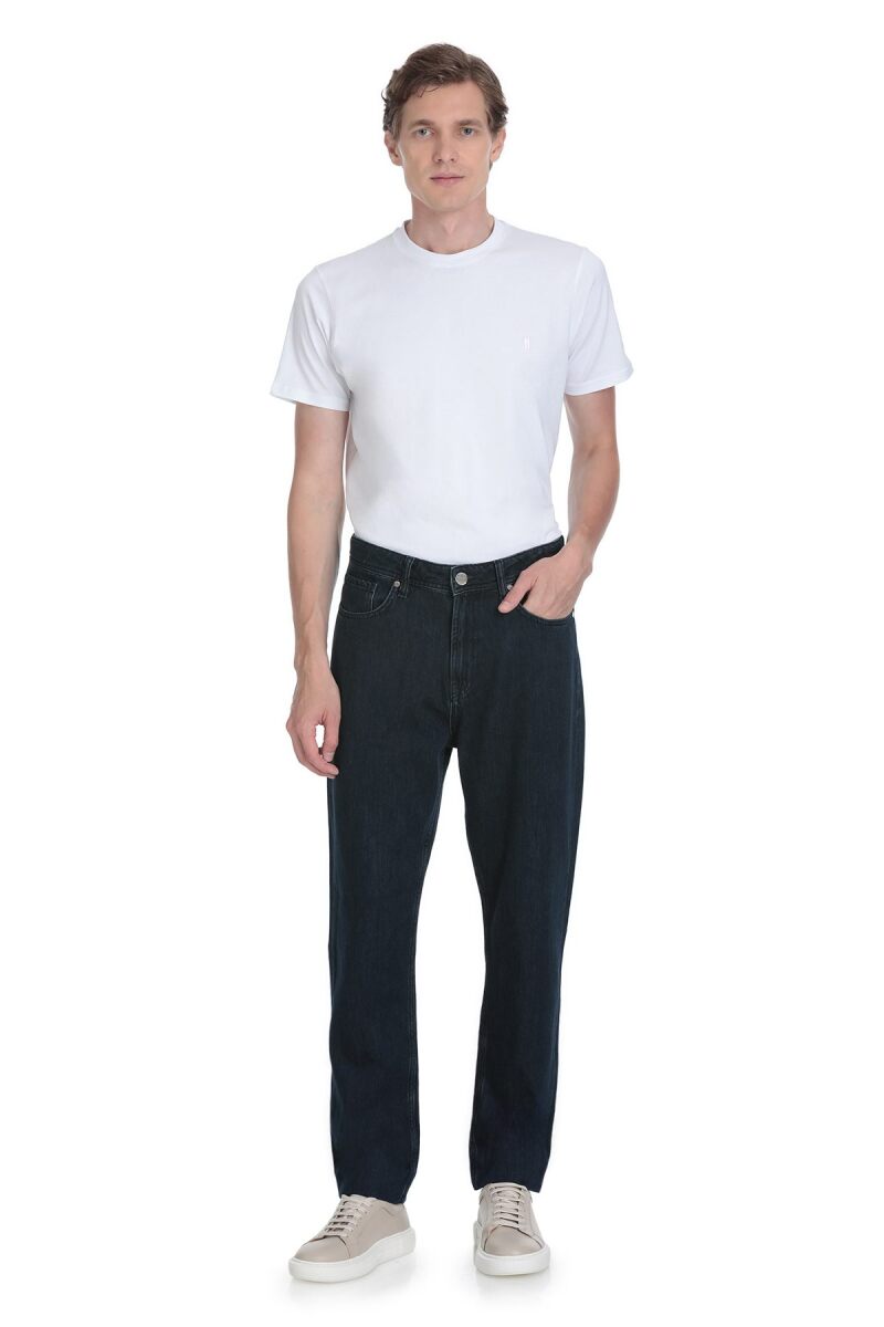 Lacivert Rahat Kesim 5 Cep Pamuklu Kot Pantolon - Saykı (1)