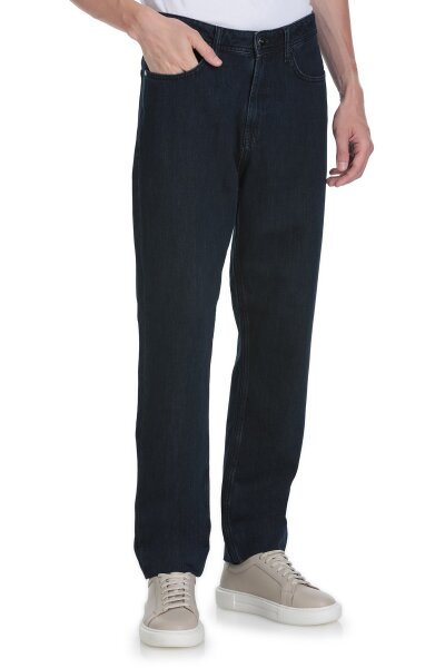 Lacivert Rahat Kesim 5 Cep Pamuklu Kot Pantolon - 3