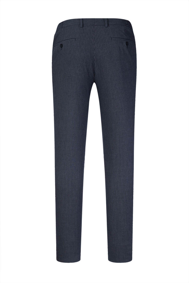 Lacivert Rahat Kesim Çizgili Yandan Cepli Jogger Pantolon - HTML (1)