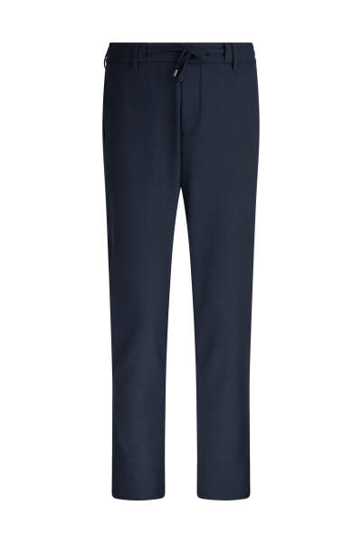 Lacivert Rahat Kesim Yandan Cepli Jogger Pantolon - 2