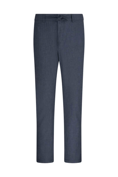 Lacivert Rahat Kesim Yandan Cepli Jogger Pantolon - 2