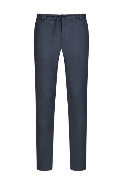 Lacivert Rahat Kesim Yandan Cepli Jogger Pantolon - 3