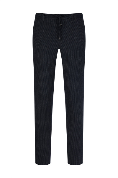 Lacivert Rahat Kesim Yandan Cepli Jogger Pantolon - 3