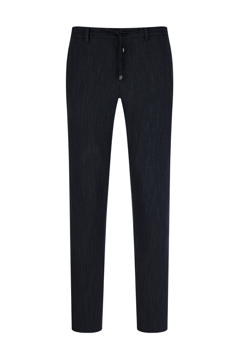 Lacivert Rahat Kesim Yandan Cepli Jogger Pantolon - HTML