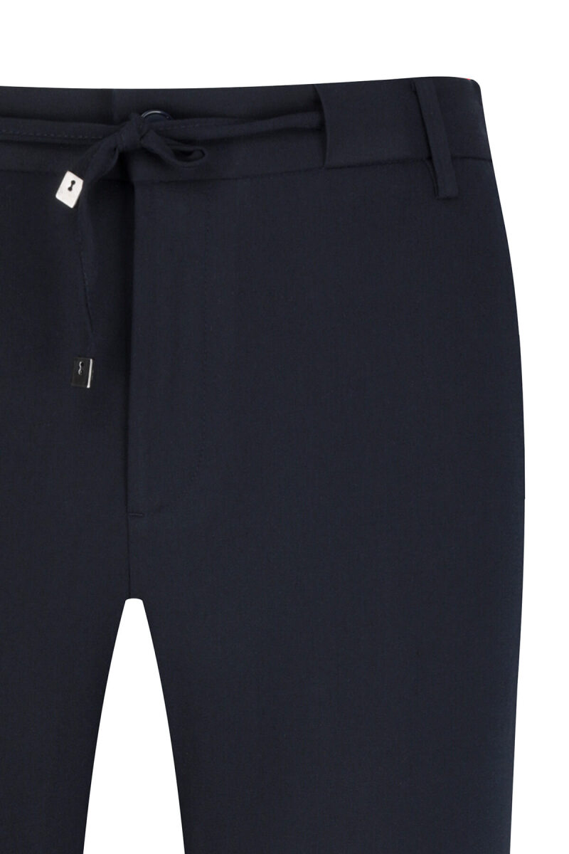 Lacivert Rahat Kesim Yandan Cepli Jogger Pantolon - Hatemoğlu (1)