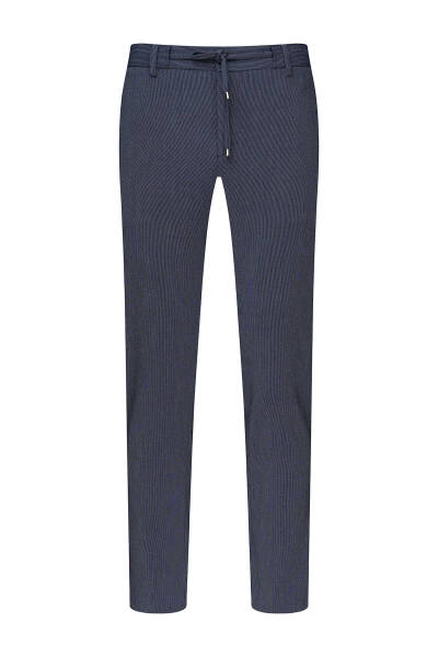 Lacivert Rahat Kesim Yandan Cepli Jogger Pantolon 