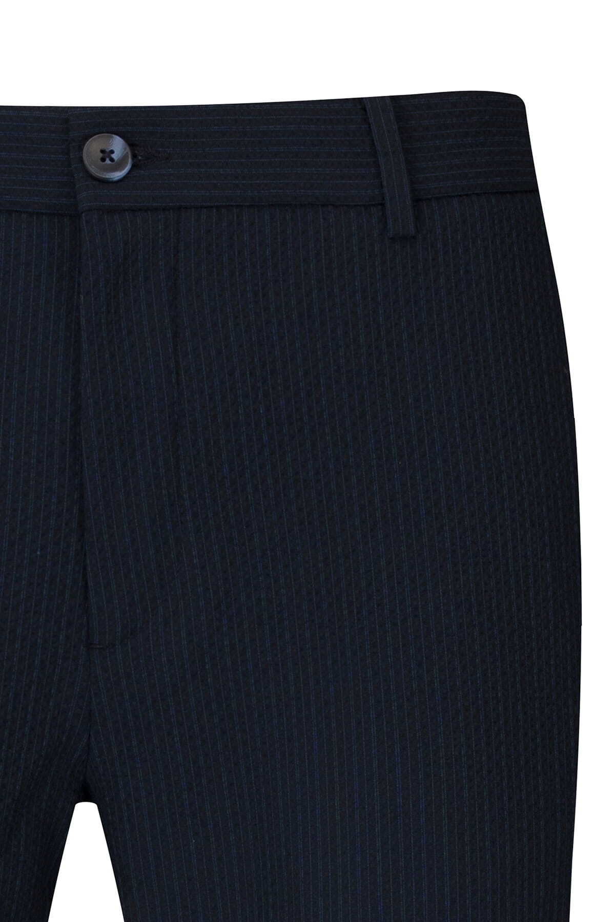 Lacivert Rahat Kesim Yandan Cepli Jogger Pantolon - 2
