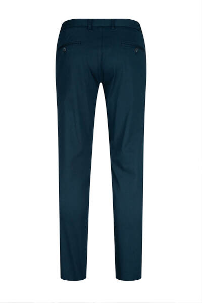 Lacivert Rahat Kesim Yandan Cepli Pamuklu Jogger Pantolon - 3