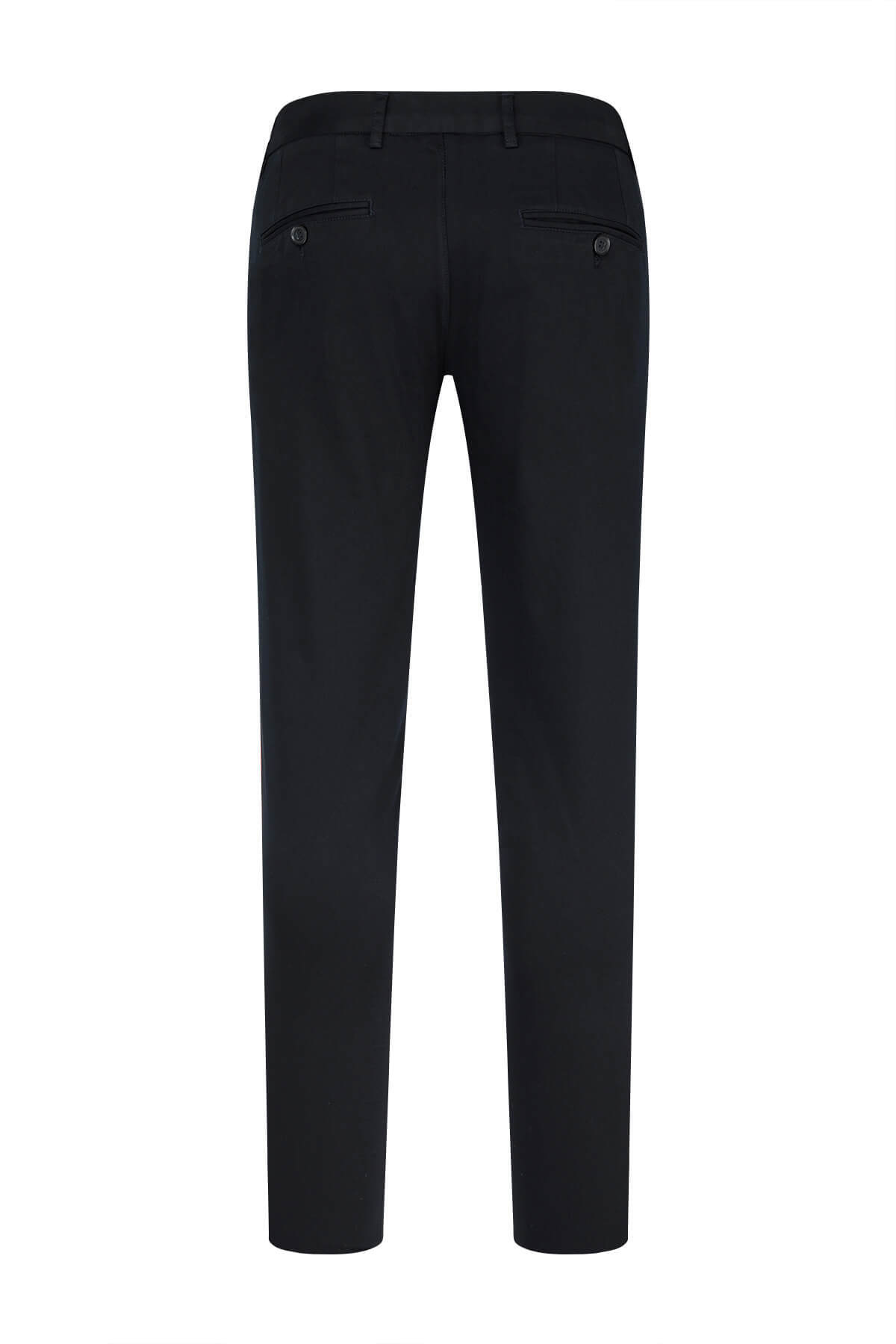 Lacivert Rahat Kesim Yandan Cepli Pamuklu Kanvas Pantolon - 3