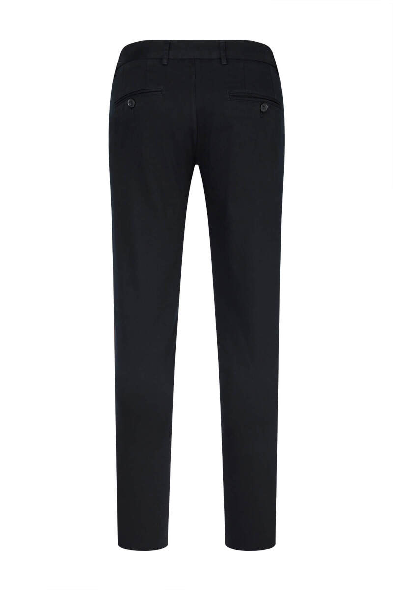 Lacivert Rahat Kesim Yandan Cepli Pamuklu Kanvas Pantolon - Saykı (1)