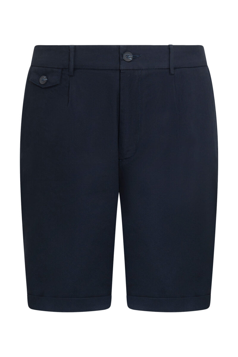 Lacivert Rahat Kesim Yandan Cepli Şort - Saykı