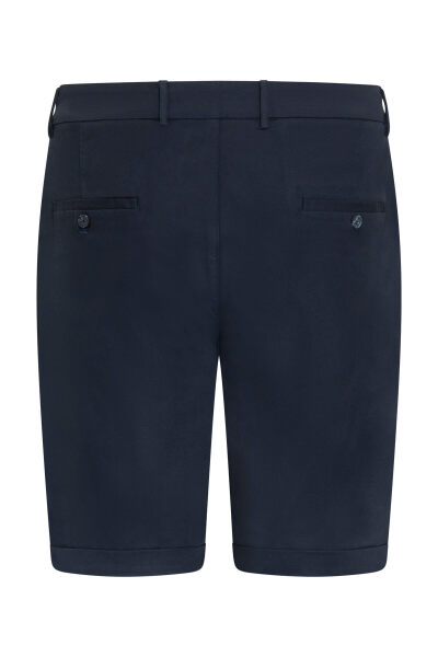 Lacivert Rahat Kesim Yandan Cepli Şort - 2