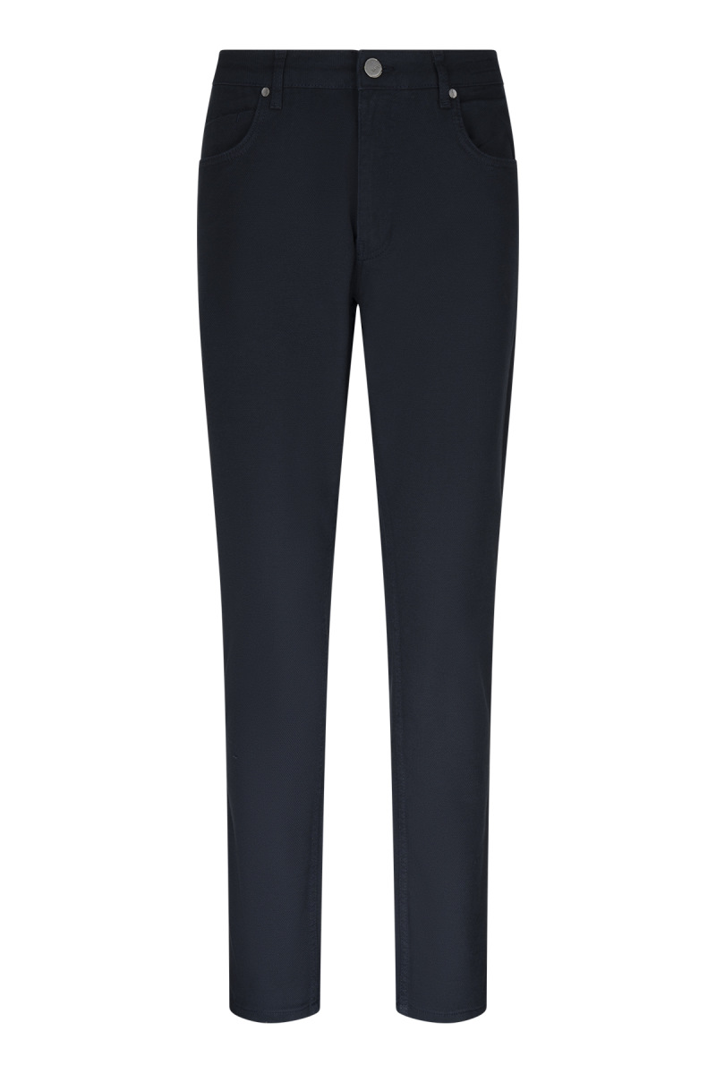 Lacivert Regular Fit 5 Cep Pamuklu Kanvas Pantolon - Hatem Saykı