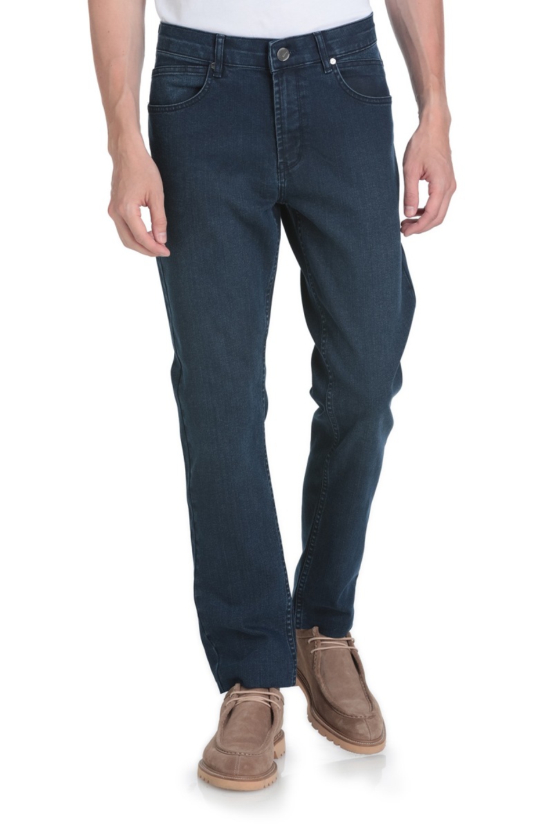 Lacivert Regular Fit 5 Cep Pamuklu Kot Pantolon - Saykı