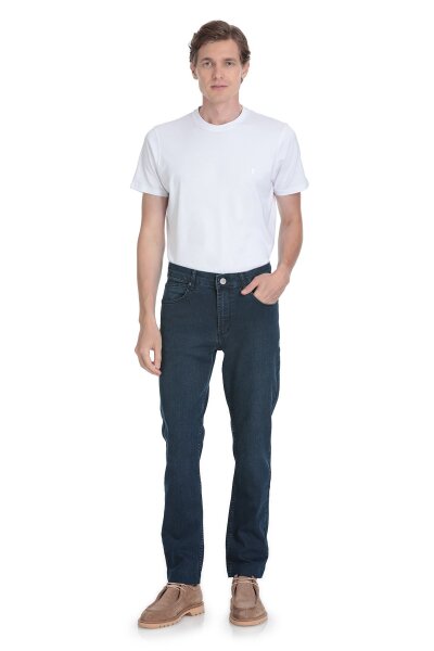 Lacivert Regular Fit 5 Cep Pamuklu Kot Pantolon - 2