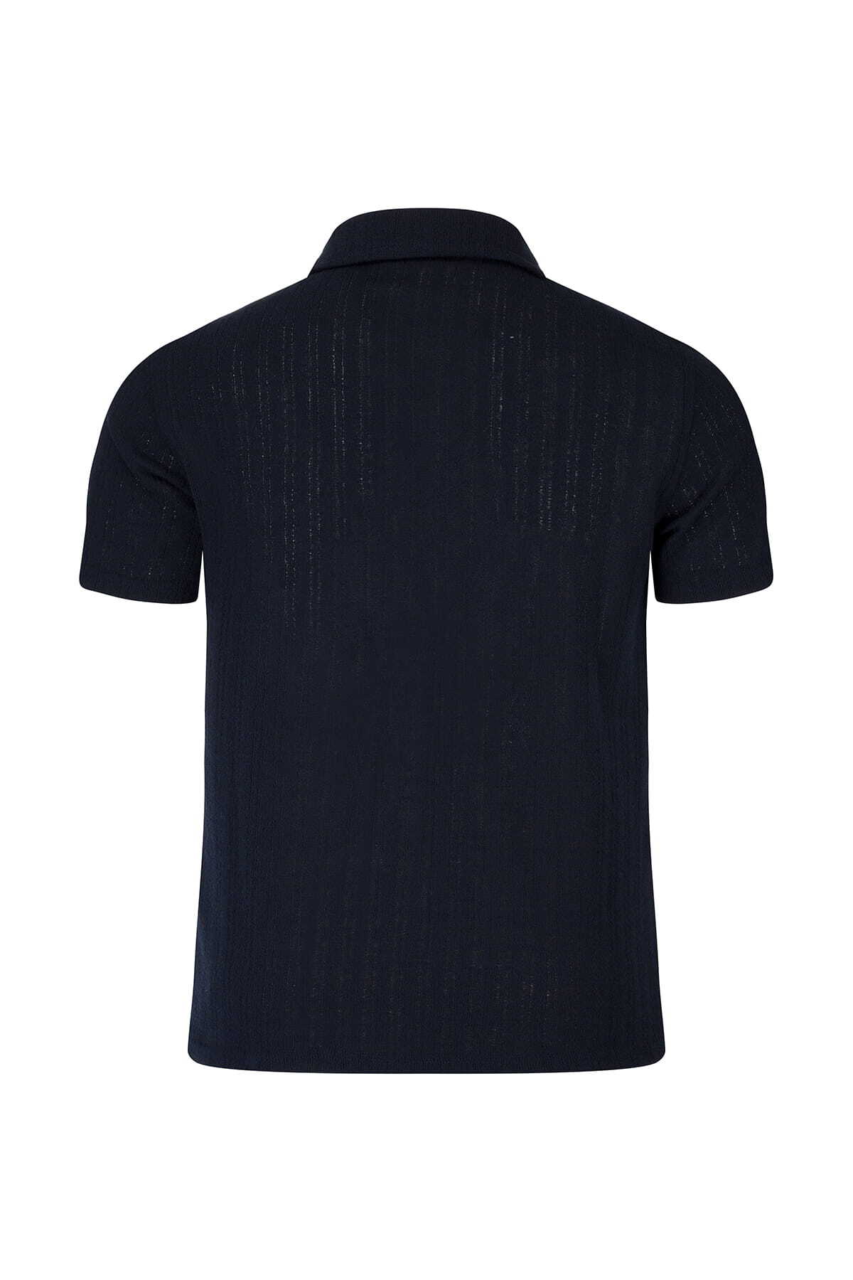 Lacivert Regular Fit Apaş Yaka Gömlek - 3
