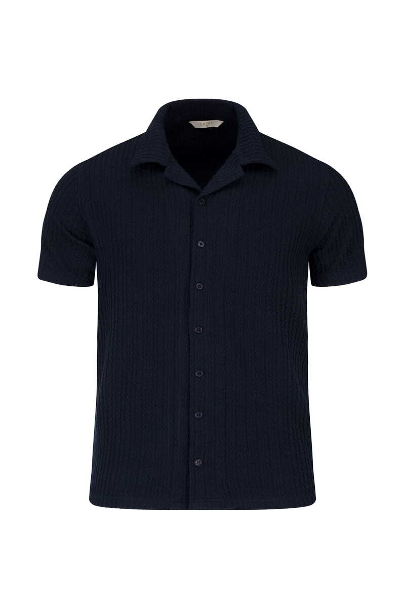 Lacivert Regular Fit Apaş Yaka Gömlek