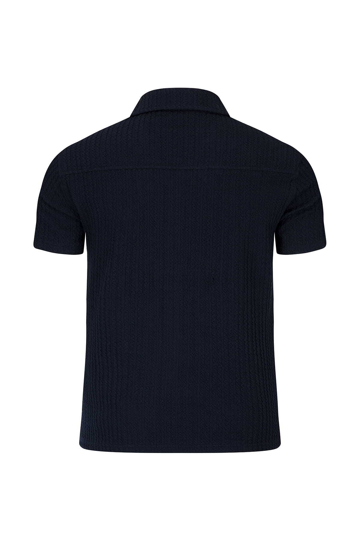 Lacivert Regular Fit Apaş Yaka Gömlek - 3