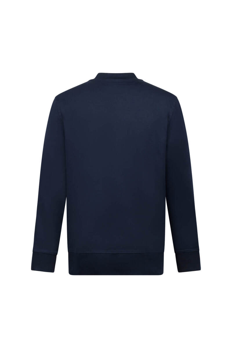 Lacivert Regular Fit Baskılı Pamuklu Bisiklet Yaka Sweatshirt - HATEMOĞLU (1)