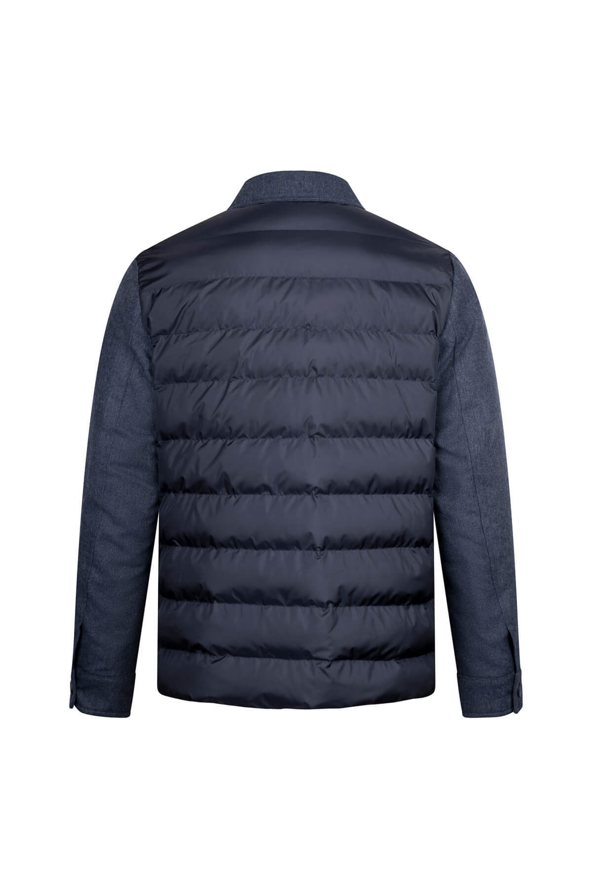 Lacivert Regular Fit Yünlü Mont - 2